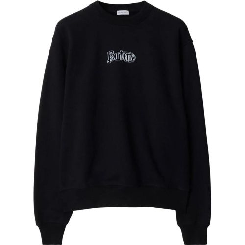 Black Cotton Blend Logo Print Sweatshirt - Größe M - Burberry - Modalova