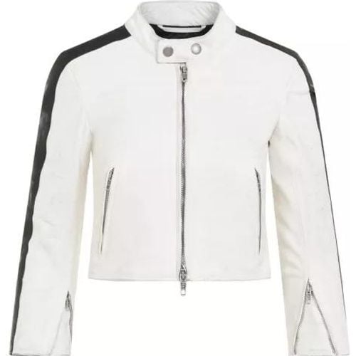 Racer White Calf Leather Jacket - Größe 38 - weiß - Balenciaga - Modalova