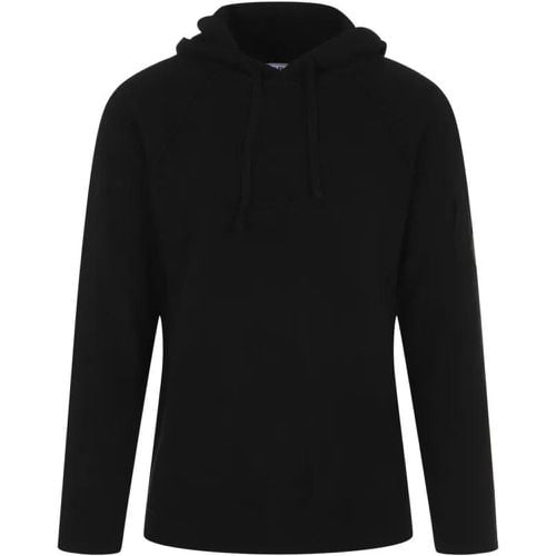 Black Wool Knitwear Hooded - Größe L - CP Company - Modalova