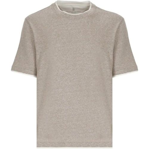 Cotton And Linen T-Shirt - Größe M - BRUNELLO CUCINELLI - Modalova
