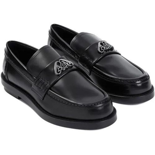 Loafers & Ballerinas - Black Brushed Leather Loafers - Gr. 40 (EU) - in - für Damen - alexander mcqueen - Modalova