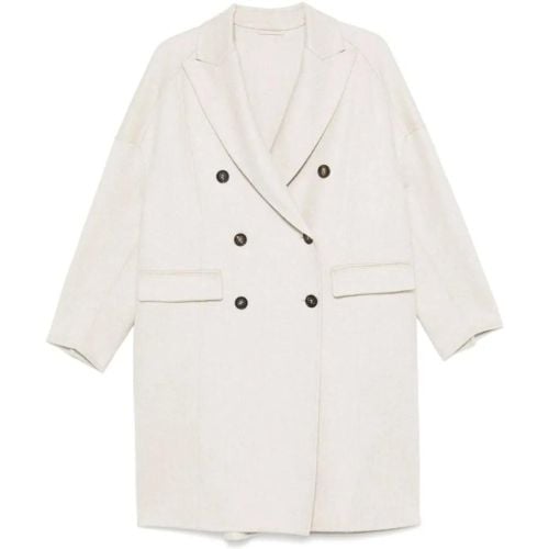 Off-White Cashmere Coat - Größe 42 - BRUNELLO CUCINELLI - Modalova