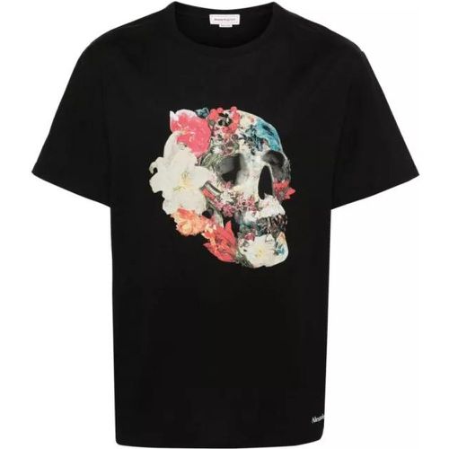 Black Floral Skull T-Shirt - Größe S - black - alexander mcqueen - Modalova