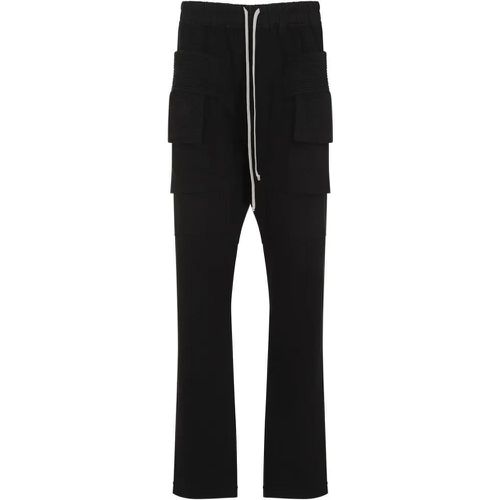 Black Cotton Creatch Cargo Drawstring Pants - Größe S - schwarz - Rick Owens - Modalova