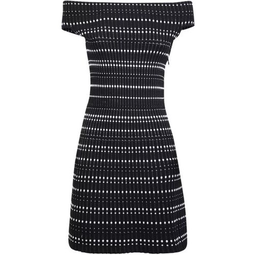 Off-Shoulder Silhouette Knitted Mini-Dress - Größe S - schwarz - alexander mcqueen - Modalova