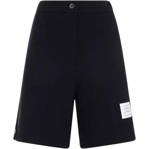 High Waisted Navy Virgin Wool Shorts - Größe 40 - blue - Thom Browne - Modalova