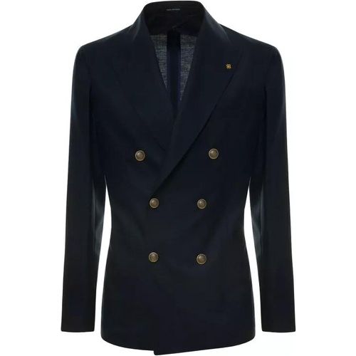 Blue Double-Breasted Jacket With Golden Buttons - Größe 50 - blue - Tagliatore - Modalova