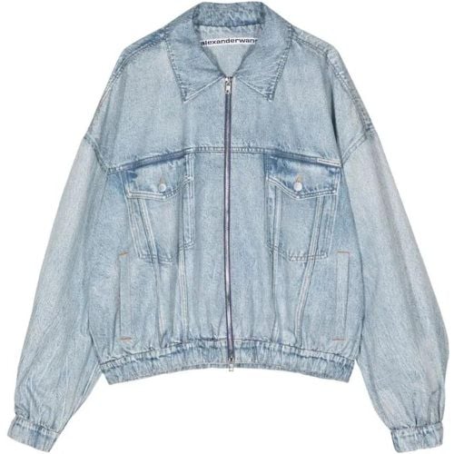 Zip-Up Denim Jacket - Größe M - alexander wang - Modalova