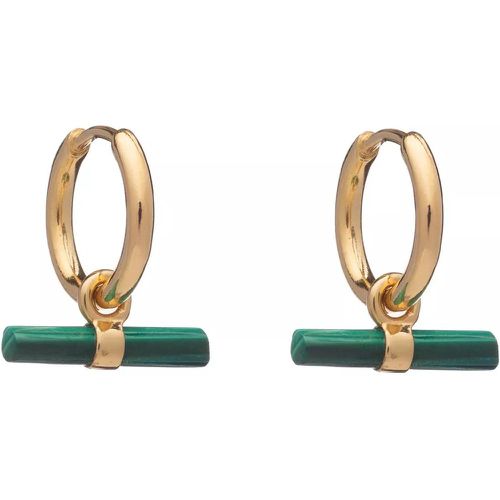 Ohrringe - Mini Malachite T Bar Huggie Hoop Earrings - Gr. unisize - in - für Damen - Rachel Jackson London - Modalova