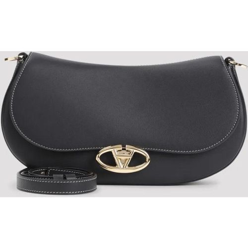 Shopper - Small Saddle Black Calf Leather Shoulder Bag - Gr. unisize - in - für Damen - Valentino - Modalova