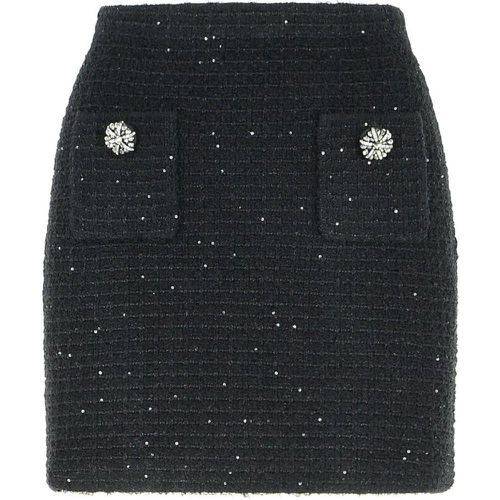 Black Polyester Blend Skirt - Größe L - self-portrait - Modalova