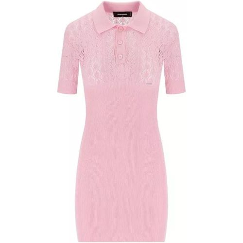 Pink Openwork Knitted Dress - Größe M - pink - Dsquared2 - Modalova