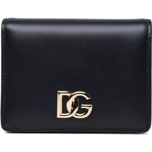 Portemonnaie - Black Leather Wallet - Gr. unisize - in - für Damen - Dolce&Gabbana - Modalova