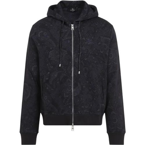 Blue Cotton Zipped Hoodie - Größe L - ETRO - Modalova