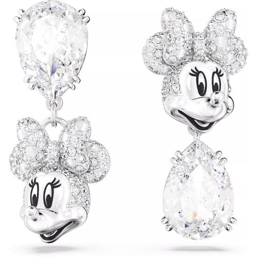 Ohrringe - Disney Minnie Mouse drop earrings, Asymmetrical de - Gr. unisize - in Weiß - für Damen - Swarovski - Modalova