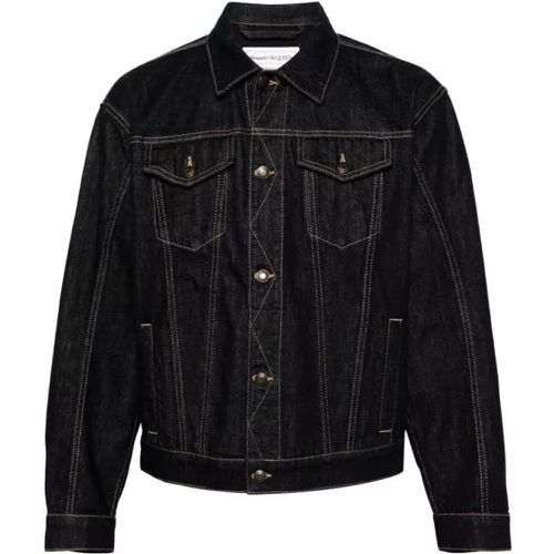 Indigo Denim Jacket - Größe 50 - black - alexander mcqueen - Modalova
