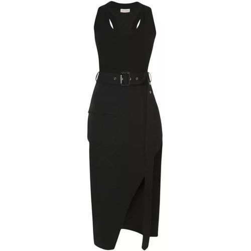 Midi Tompe L'oeil Black Dress - Größe 38 - black - alexander mcqueen - Modalova