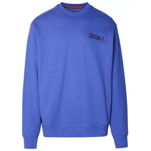 Blue Cotton Sweatshirt - Größe 52 - blue - Zegna - Modalova