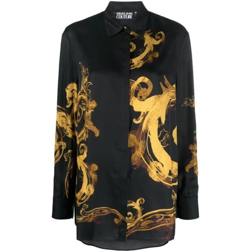 Chain Couture-Print Satin Shirt - Größe 36 - Versace Jeans Couture - Modalova