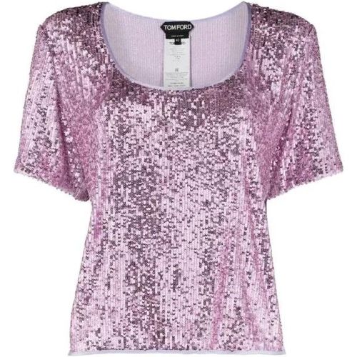 Pink All Over Sequins T-Shirt - Größe 42 - pink - Tom Ford - Modalova