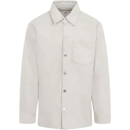 Boxy Adc Ecru Cotton Overshirt - Größe M - AMI Paris - Modalova