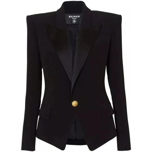 Satin-Lapel Single-Breasted Blazer - Größe 38 - Balmain - Modalova