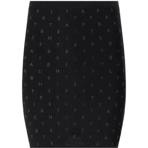 Knitted Skirt With Rhinestones - Größe 44 - Elisabetta Franchi - Modalova