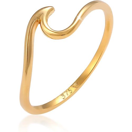 Ringe - Ring Wellen Wave Strand Maritim 375 Gelbgold - Gr. 52 MM - in - für Damen - Elli - Modalova