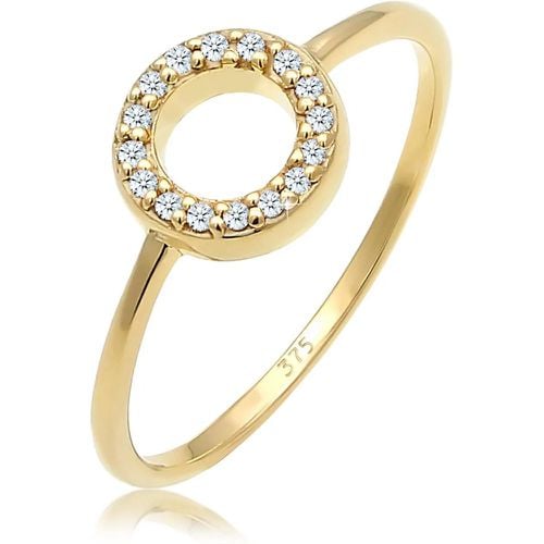 Ringe - Ring Kreis Geo Diamant Verlobung 0.08 ct. 375 Gelb - Gr. 54 MM - in - für Damen - Elli - Modalova