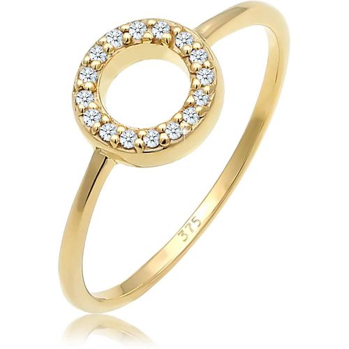 Ringe - Ring Kreis Geo Diamant Verlobung 0.08 ct. 375 Gelb - Gr. 58 MM - in - für Damen - Elli - Modalova