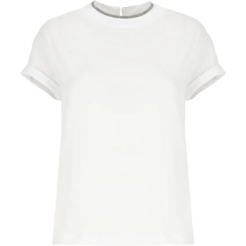 White Cotton T-Shirt - Größe M - BRUNELLO CUCINELLI - Modalova