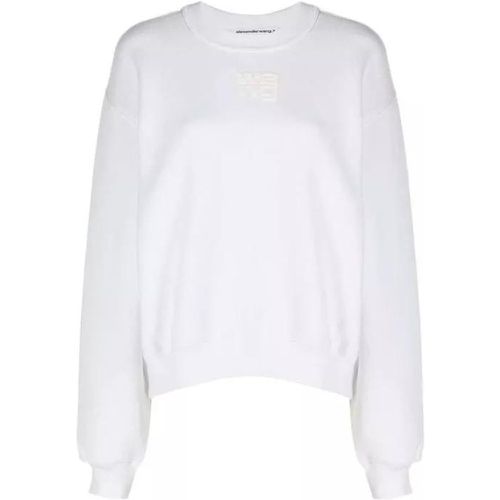 Logo-Print Crew Neck Cotton Sweatshirt - Größe L - white - alexander wang - Modalova