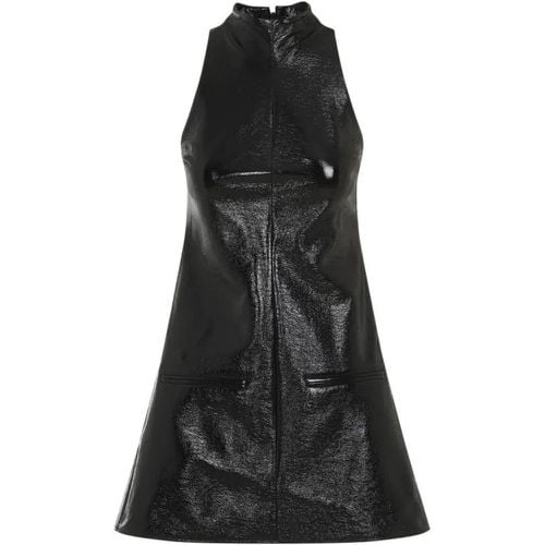 Black Cotton 2 Pockets Vinyl A-Line Dress - Größe 34 - Courrèges - Modalova