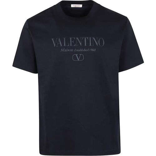 Pure Cotton T-Shirt With Crew Neck And Front Print - Größe XL - Valentino - Modalova