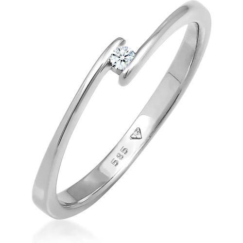 Ringe - Ring Edel Verlobung Diamant (0.03 ct.) 585 Weißgol - Gr. 56 MM - in Silber - für Damen - Elli - Modalova