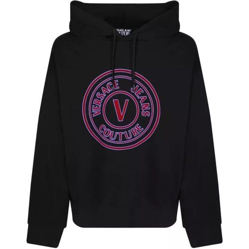 Frontal Logo Black Hoodie - Größe M - black - Versace Jeans Couture - Modalova