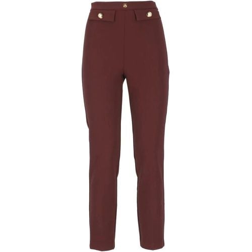 Bordeaux Cropped Pants - Größe 38 - Elisabetta Franchi - Modalova