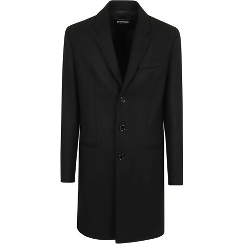 Knee-Length Wool Coat With Welt Pockets And Three - Größe 50 - Dondup - Modalova