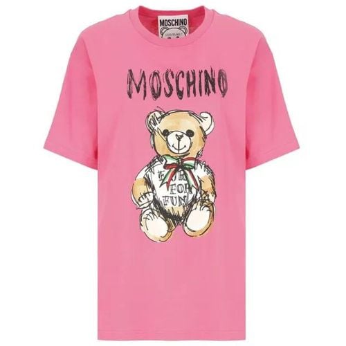 Drawn Teddy Bear T-Shirt - Größe XS - pink - Moschino - Modalova