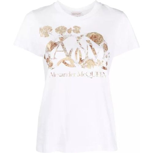 T -Shirt Dutch Flower White Logo - Größe 38 - white - alexander mcqueen - Modalova