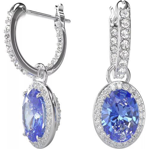 Ohrringe - Constella drop earrings, Oval cut, Rhodium plated - Gr. unisize - in Blau - für Damen - Swarovski - Modalova