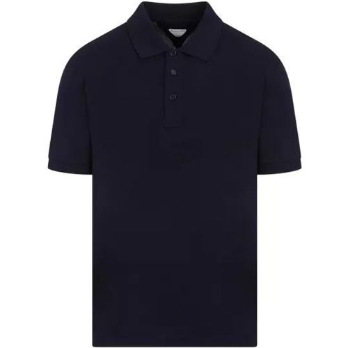 Navy Blue Cotton Polo - Größe L - Bottega Veneta - Modalova