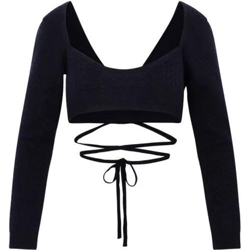 Black Wrap Knitted Top - Größe M - Patou - Modalova