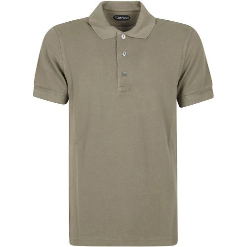 Piquet Short Sleeve Polo Shirt Green - Größe 48 - Tom Ford - Modalova