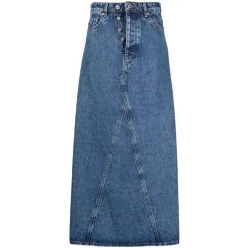 High-Waisted Denim Maxi Skirt - Größe 34 - blue - Ganni - Modalova