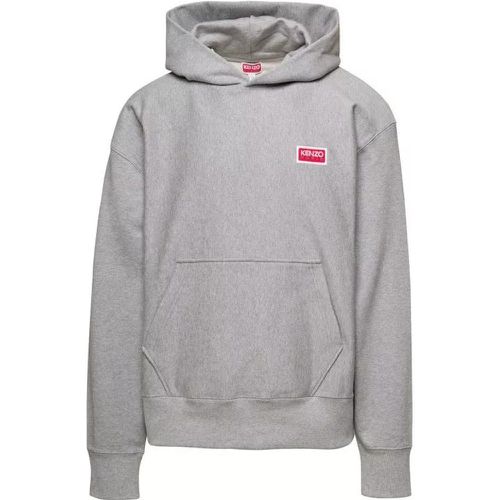 Grey Hoodie With Logo Print At The Front And Back - Größe M - gray - Kenzo - Modalova
