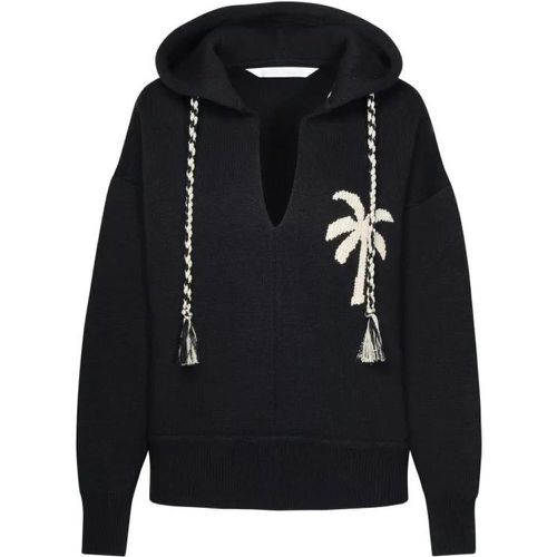 Black Wool Blend Sweatshirt - Größe S - black - Palm Angels - Modalova