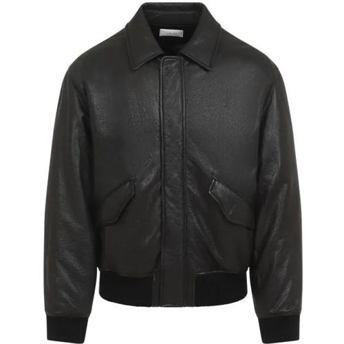 Black Lamb Leather Oversized Bomber Jacket - Größe 50 - Saint Laurent - Modalova