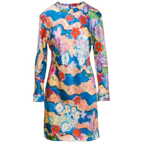 Multicolor Long Sleeves Mini Dress With Julie Prin - Größe 40 - multi - Marni - Modalova