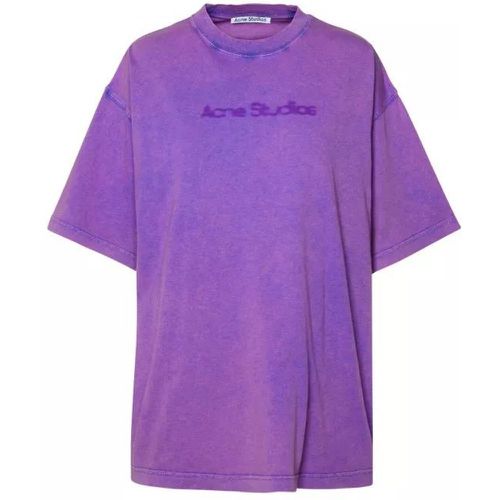 Lilac Cotton T-Shirt - Größe M - purple - Acne Studios - Modalova